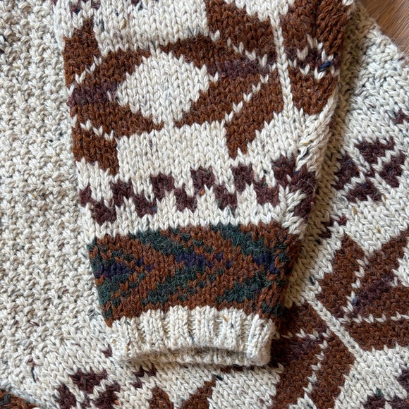 Classic Turtleneck Sweater in Cream and Brown - Picture 5 of 10